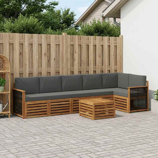 Sektionalsofa sæt med pude 6 pcs Naturlig og Antracit