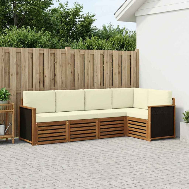 Sektionalsofa sæt med pude 6 pcs Naturlig og Fløde