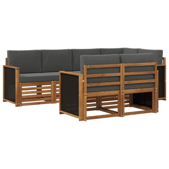 Sektionalsofa sæt med pude 6 pcs Naturlig og Antracit