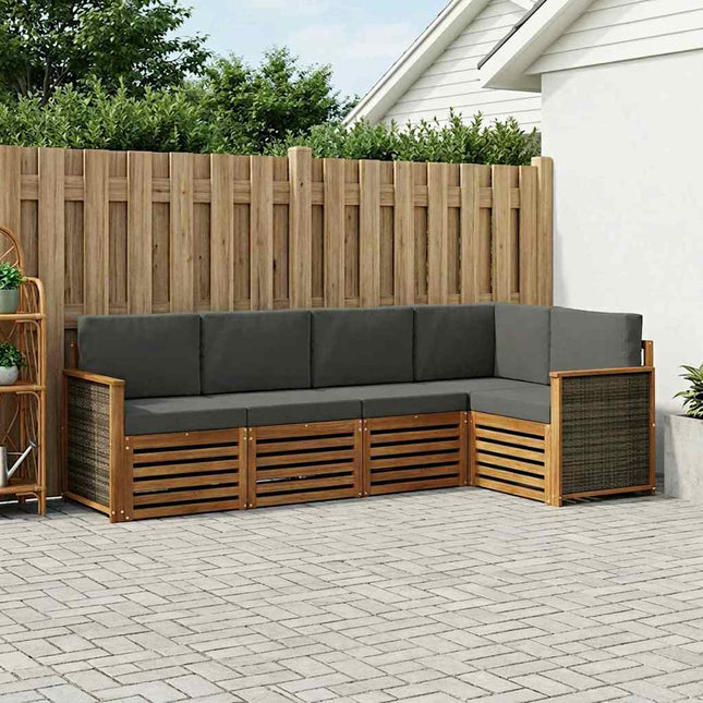Sektionalsofa sæt med pude 6 pcs Naturlig og Antracit