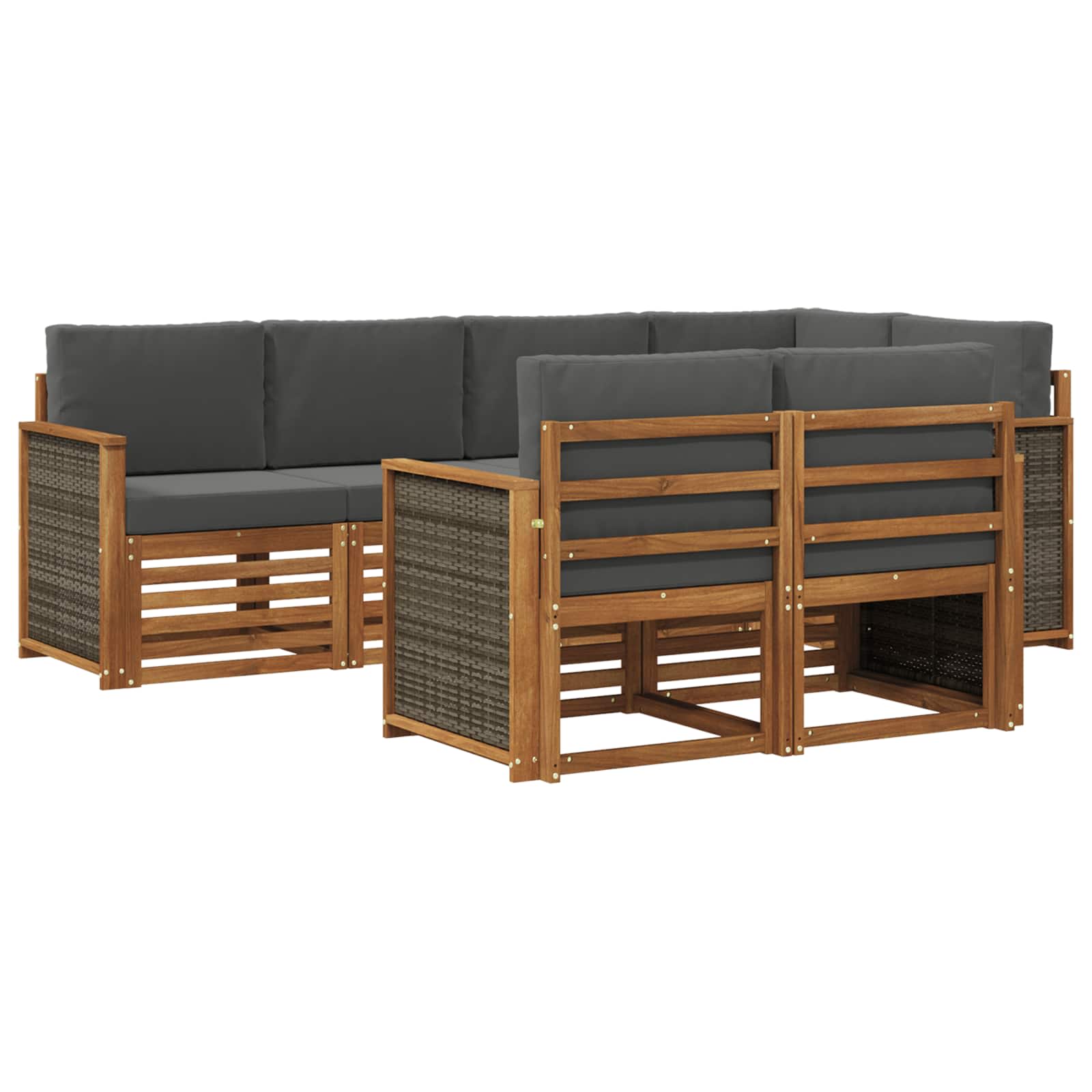 Sektionalsofa sæt med pude 6 pcs Naturlig og Antracit