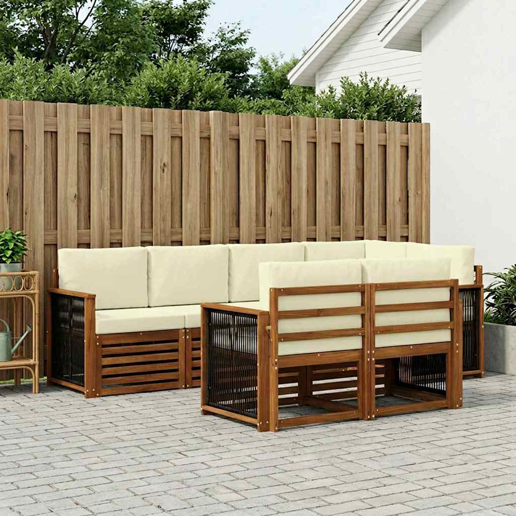 Sektionalsofa sæt med pude 6 pcs Naturlig og Fløde