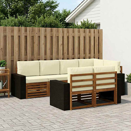 Sektionalsofa sæt med pude 7 pcs Naturlig og Fløde