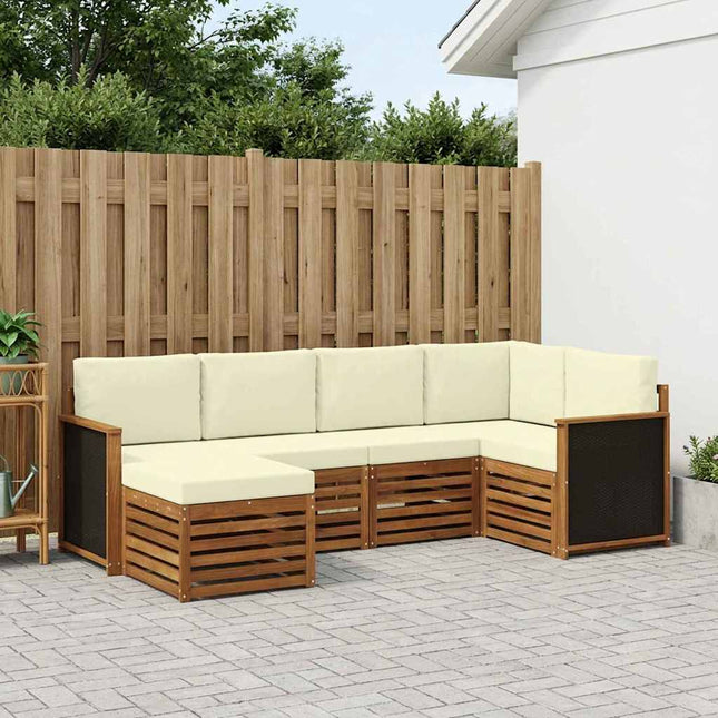 Sektionalsofa sæt med pude 5 pcs Naturlig og Fløde