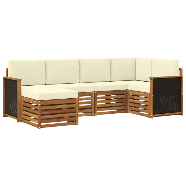 Sektionalsofa sæt med pude 5 pcs Naturlig og Fløde