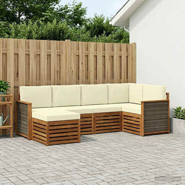 Sektionalsofa sæt med pude 5 pcs Naturlig og Fløde