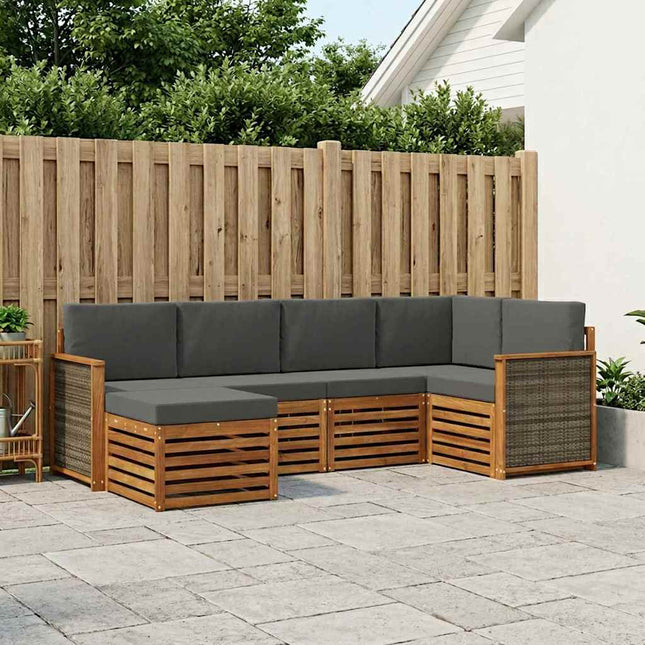 Sektionalsofa sæt med pude 5 pcs Naturlig og Antracit
