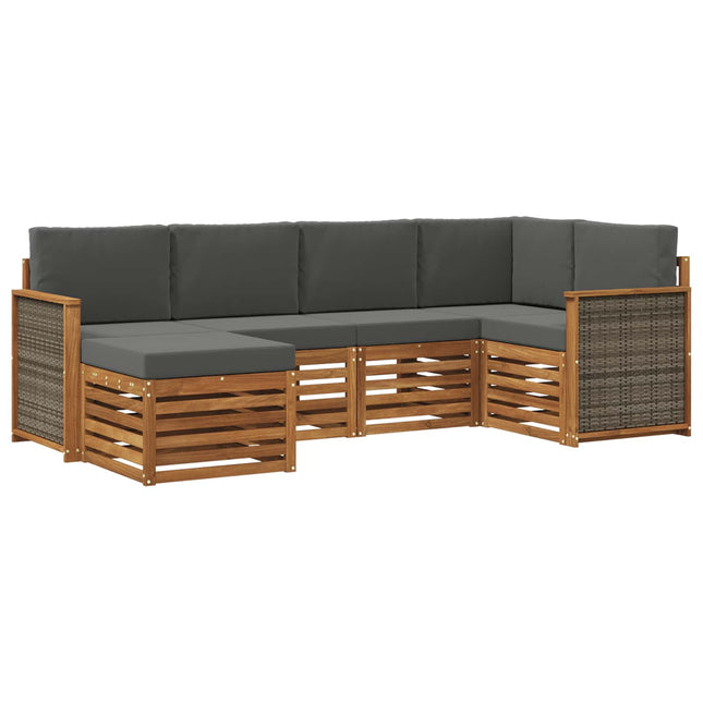 Sektionalsofa sæt med pude 5 pcs Naturlig og Antracit