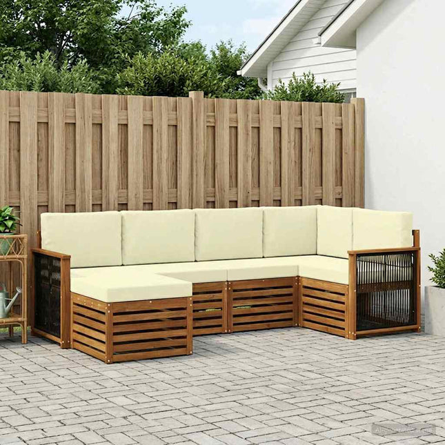 Sektionalsofa sæt med pude 5 pcs Naturlig og Fløde