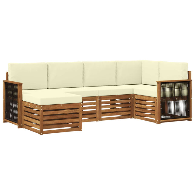 Sektionalsofa sæt med pude 5 pcs Naturlig og Fløde