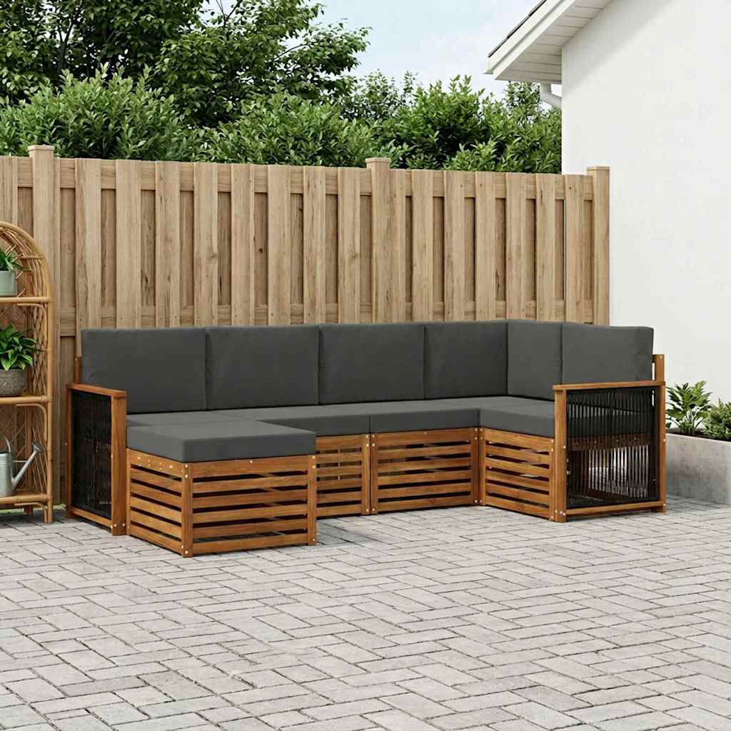 Sektionalsofa sæt med pude 5 pcs Naturlig og Antracit