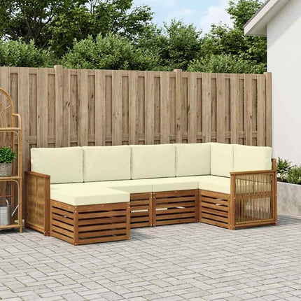 Sektionalsofa sæt med pude 5 pcs Naturlig og Fløde