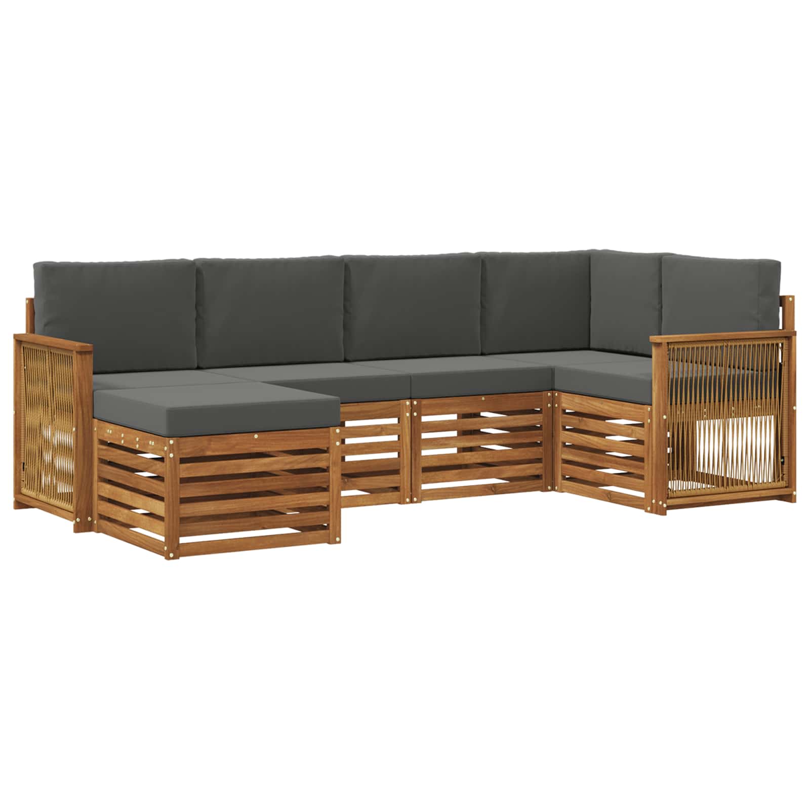 Sektionalsofa sæt med pude 5 pcs Naturlig og Antracit