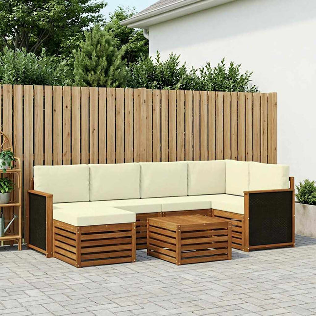 Sektionalsofa sæt med pude 6 pcs Naturlig og Fløde