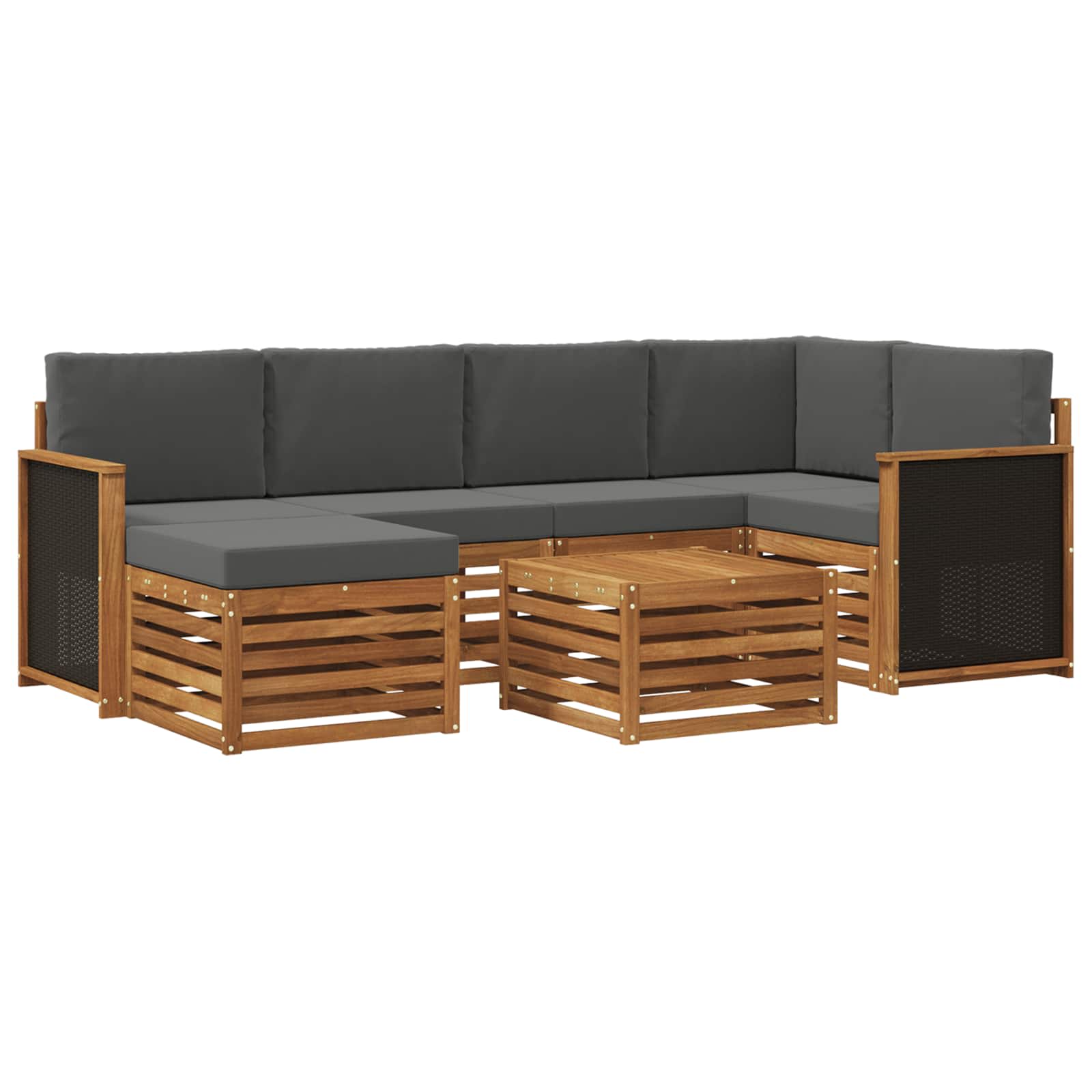 Sektionalsofa sæt med pude 6 pcs Naturlig og Antracit