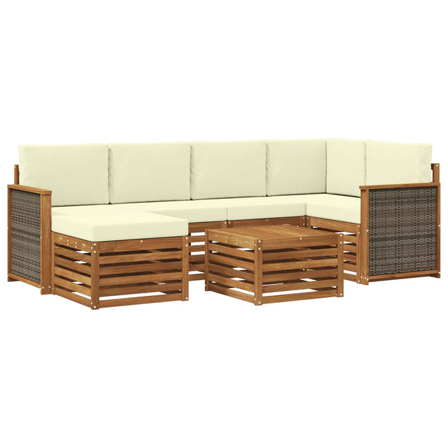 Sektionalsofa sæt med pude 6 pcs Naturlig og Fløde