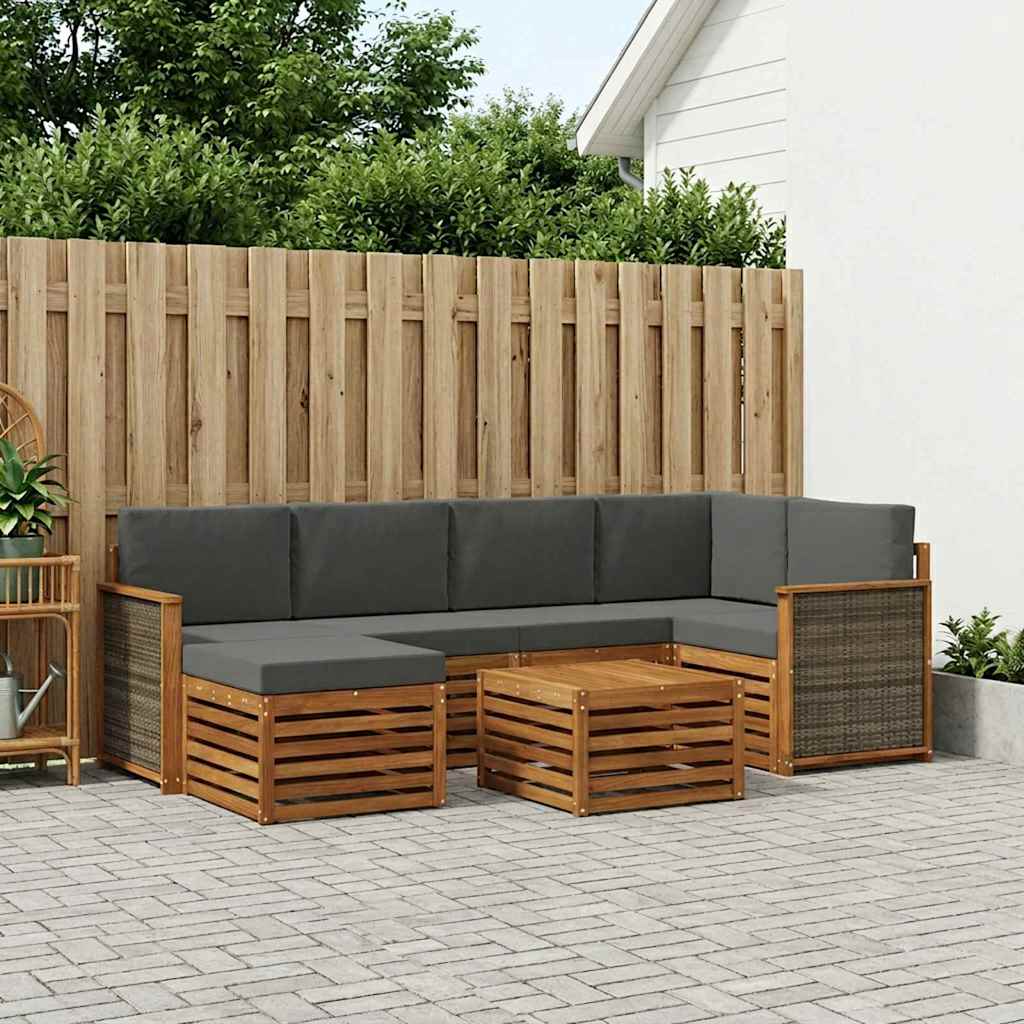 Sektionalsofa sæt med pude 6 pcs Naturlig og Antracit