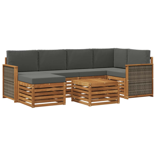 Sektionalsofa sæt med pude 6 pcs Naturlig og Antracit