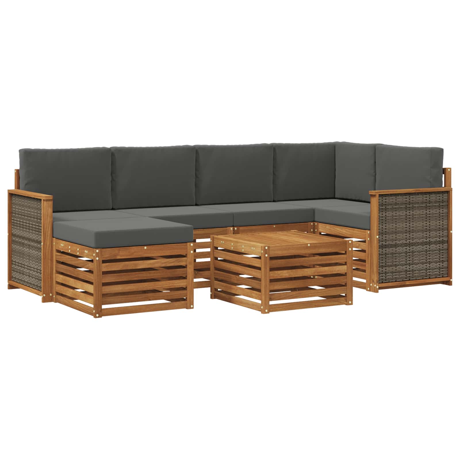 Sektionalsofa sæt med pude 6 pcs Naturlig og Antracit