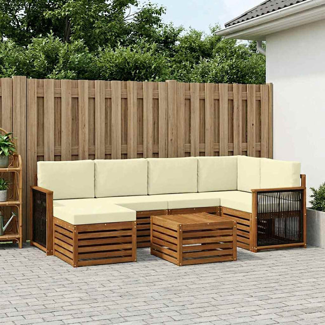 Sektionalsofa sæt med pude 6 pcs Naturlig og Fløde