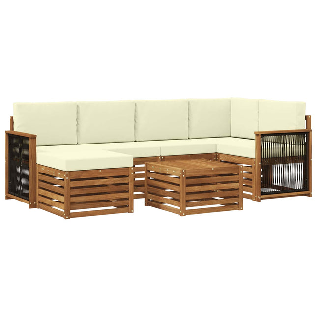Sektionalsofa sæt med pude 6 pcs Naturlig og Fløde
