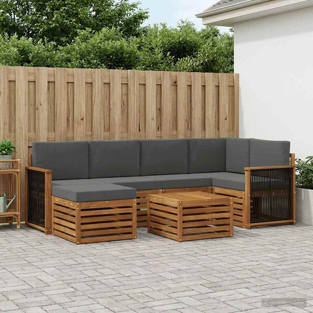 Sektionalsofa sæt med pude 6 pcs Naturlig og Antracit