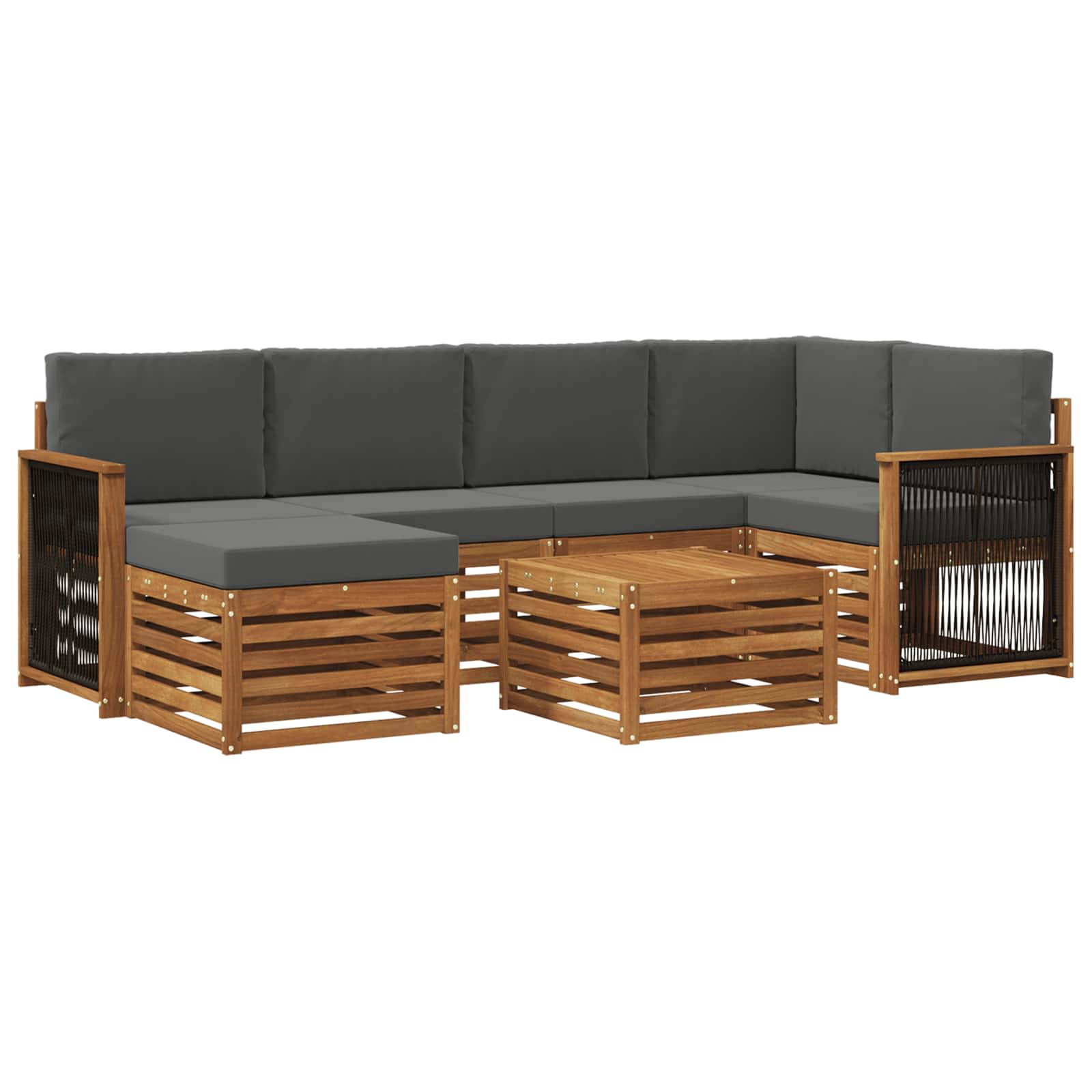 Sektionalsofa sæt med pude 6 pcs Naturlig og Antracit