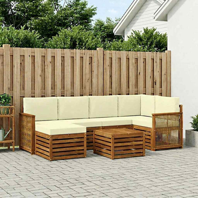 Sektionalsofa sæt med pude 6 pcs Naturlig og Fløde