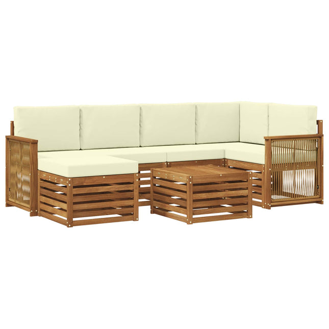 Sektionalsofa sæt med pude 6 pcs Naturlig og Fløde