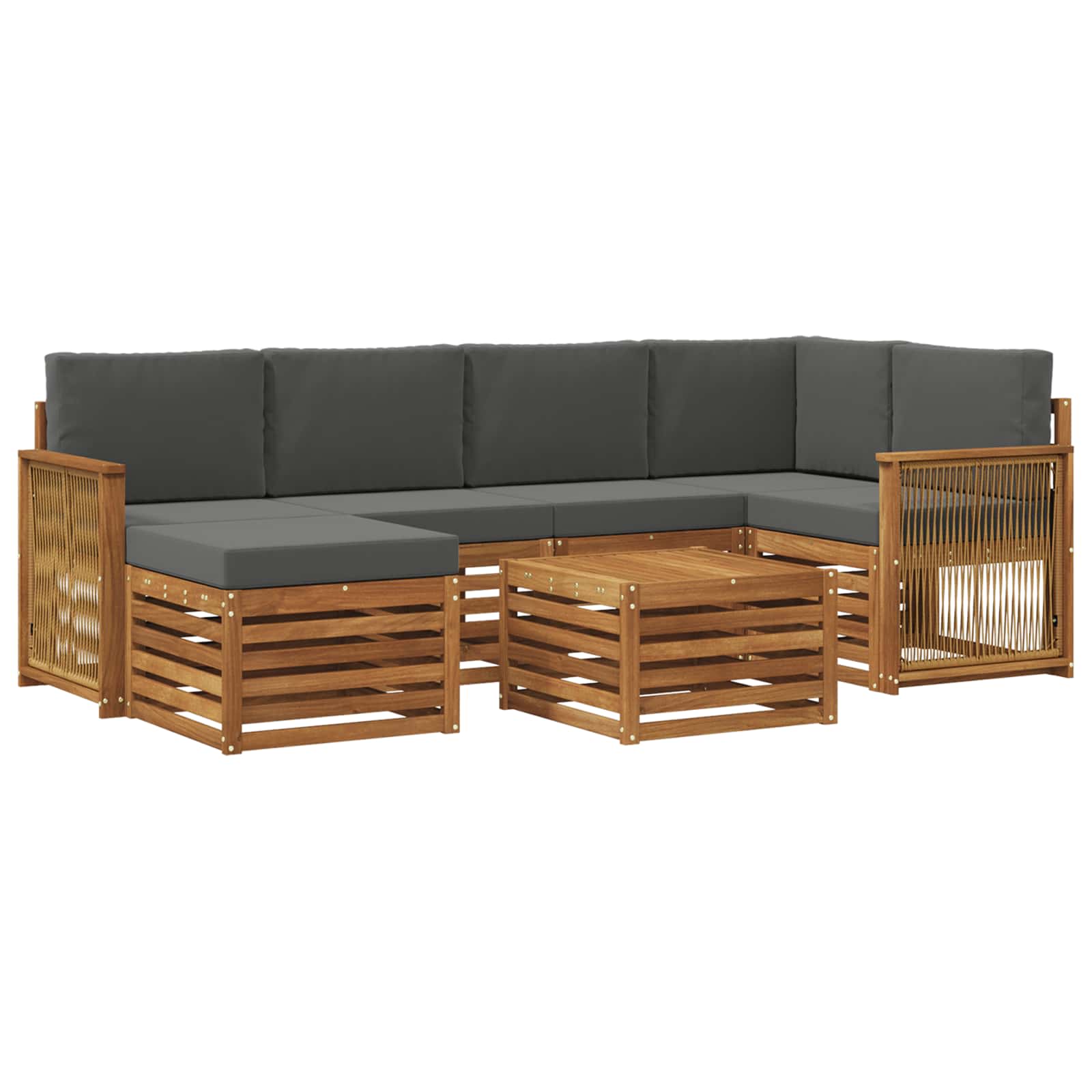 Sektionalsofa sæt med pude 6 pcs Naturlig og Antracit