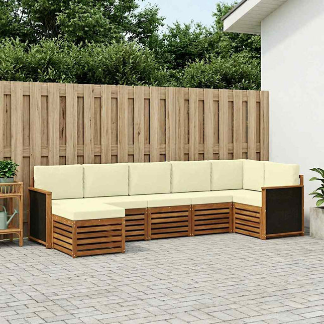 Sektionalsofa sæt med pude 6 pcs Naturlig og Fløde
