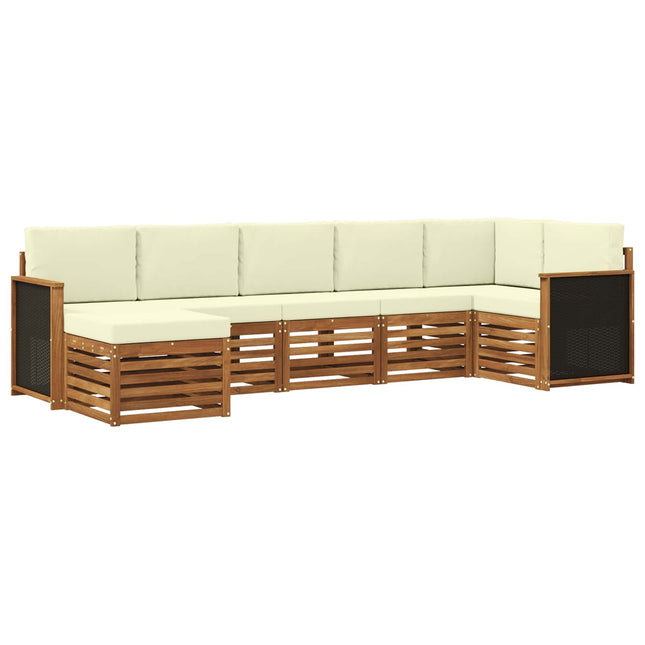 Sektionalsofa sæt med pude 6 pcs Naturlig og Fløde