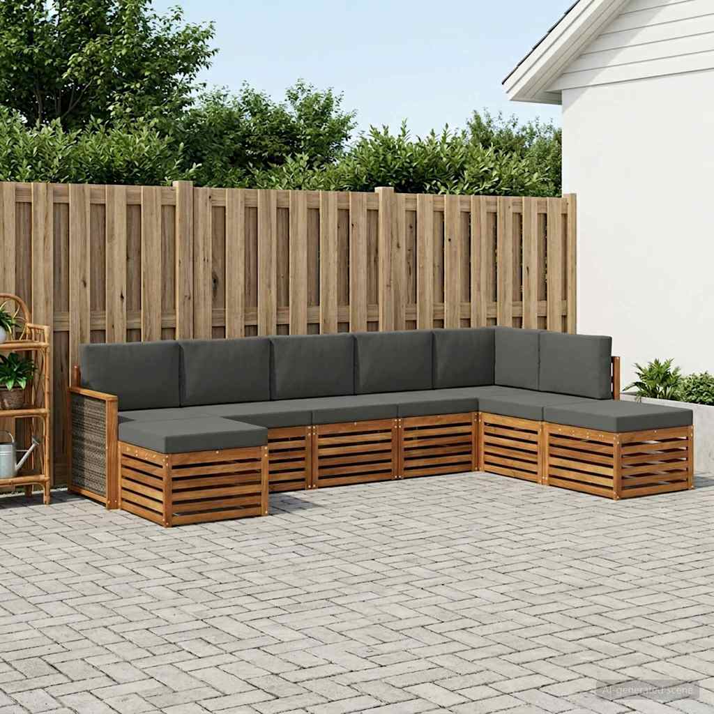 Sektionalsofa sæt med pude 6 pcs Naturlig og Antracit