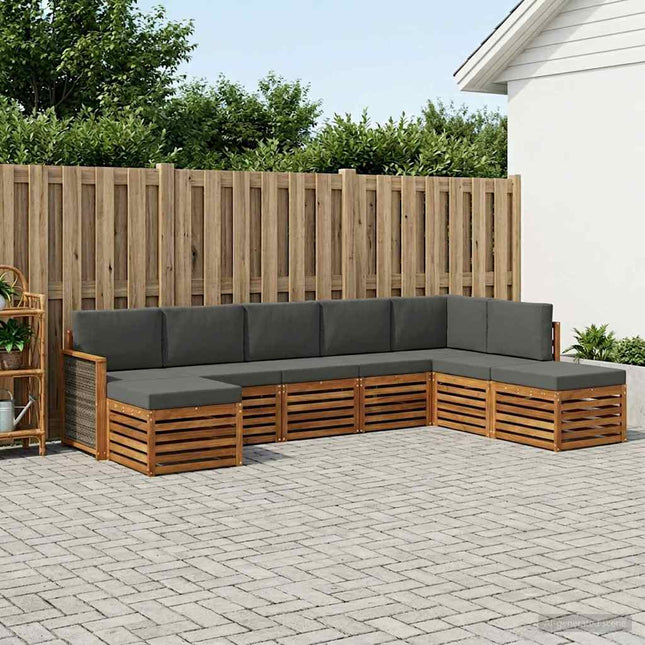 Sektionalsofa sæt med pude 6 pcs Naturlig og Antracit