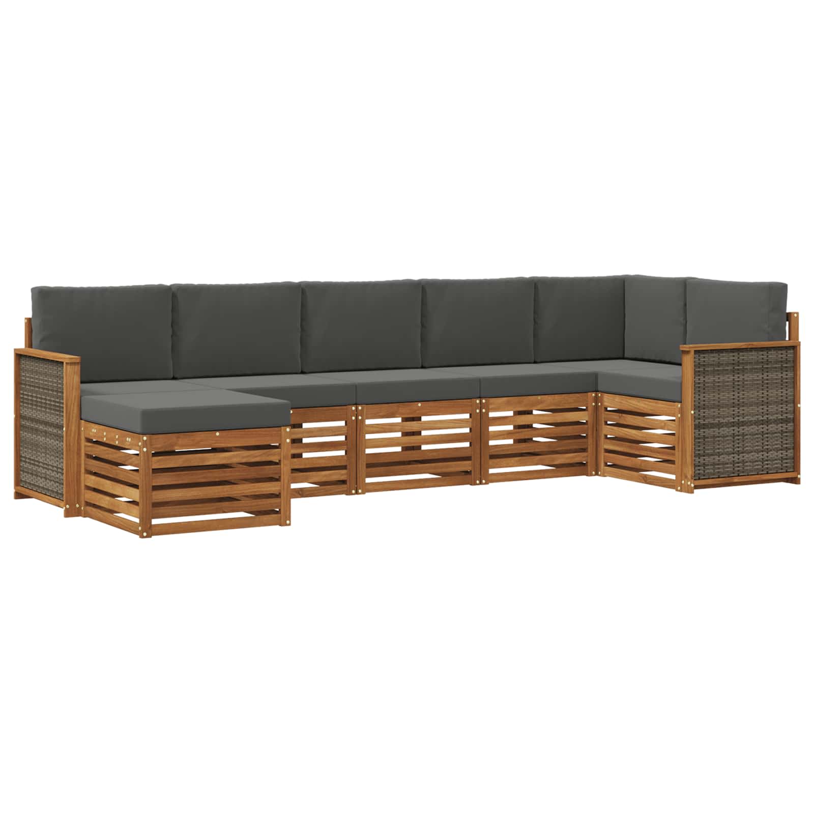 Sektionalsofa sæt med pude 6 pcs Naturlig og Antracit