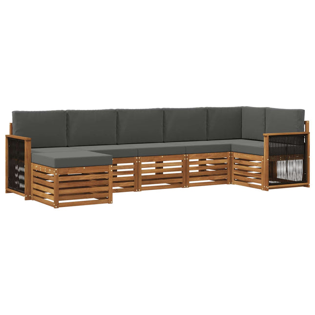 Sektionalsofa sæt med pude 6 pcs Naturlig og Antracit