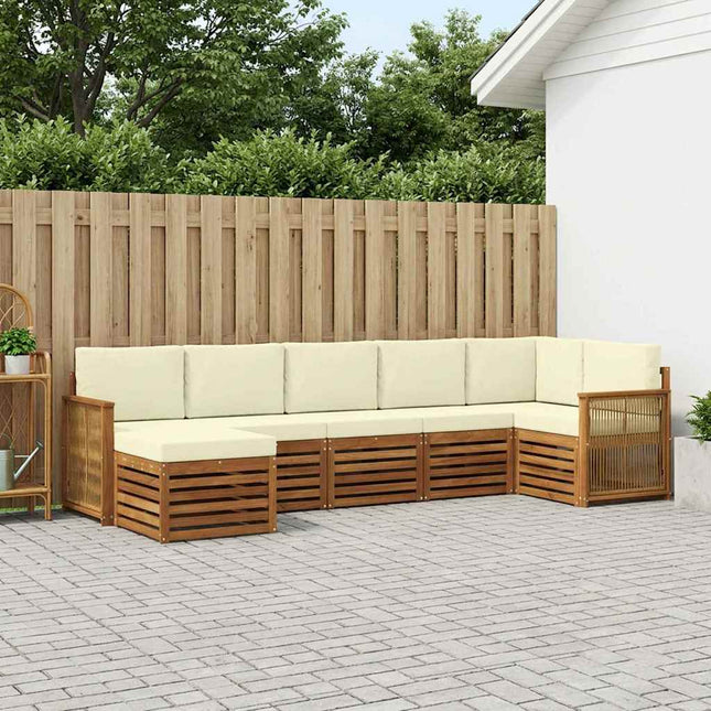 Sektionalsofa sæt med pude 6 pcs Naturlig og Fløde