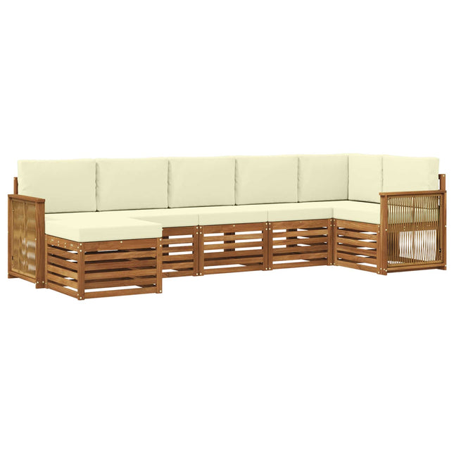 Sektionalsofa sæt med pude 6 pcs Naturlig og Fløde