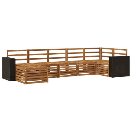 Sektionalsofa sæt 7 pcs Naturfarvet