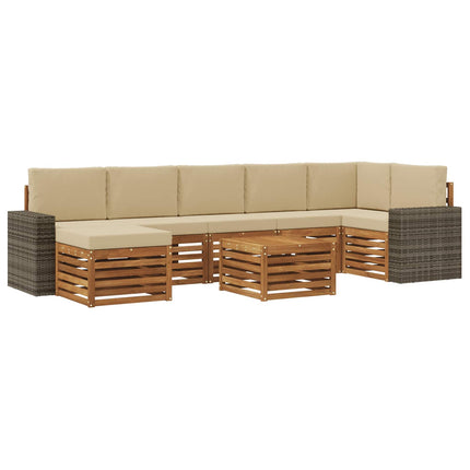 Udendørs sofagruppe 8 stk. Naturlig og Beige