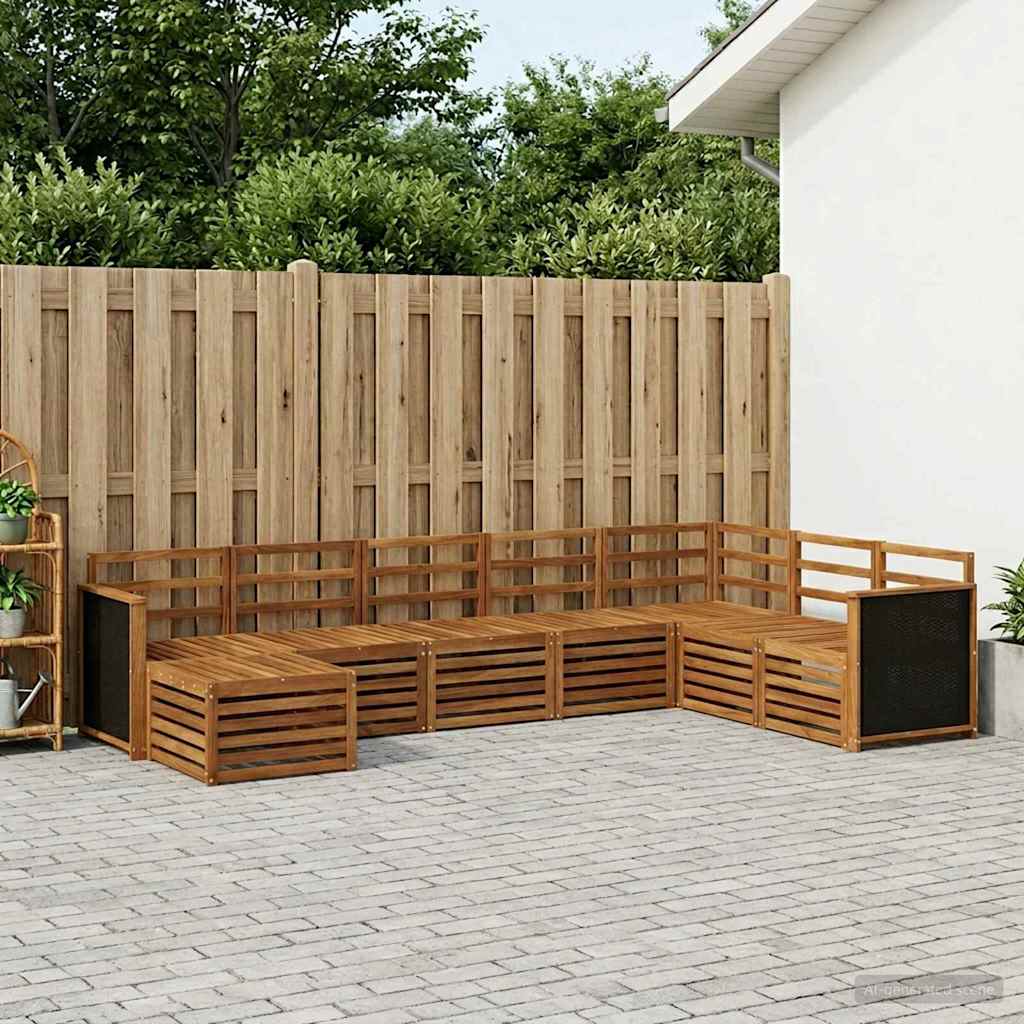 Udendørs sofagruppe 6 pcs Naturfarvet Massivt Akacietræ