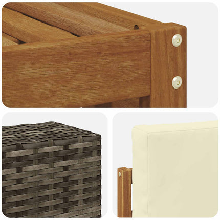 Udendørs sofagruppe med pude 8 pcs Naturlig og Fløde