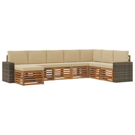 Udendørs sofagruppe 8 stk. Naturlig og Beige