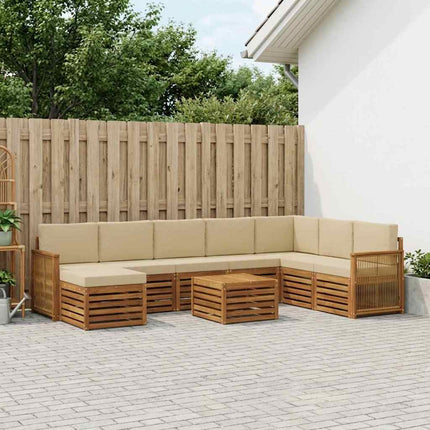 Udendørs sofagruppe med pude 7 pcs Naturfarvet