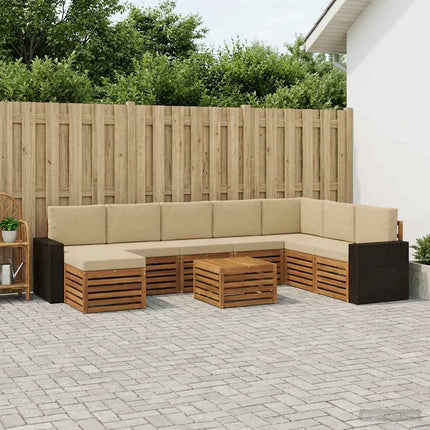 Udendørs sofagruppe 9 stk. Naturlig og Beige