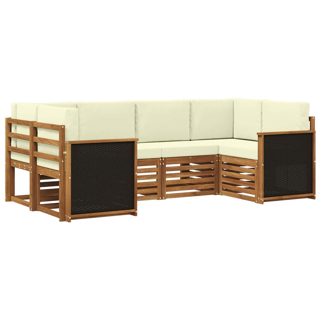 Sektionalsofa sæt med pude 5 pcs Naturlig og Fløde