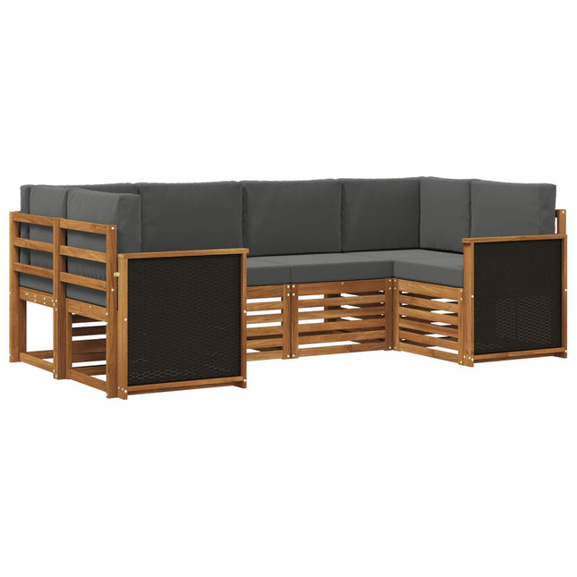 Sektionalsofa sæt med pude 5 pcs Naturlig og Antracit