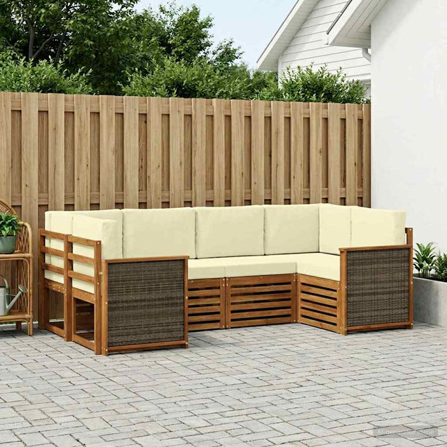 Sektionalsofa sæt med pude 5 pcs Naturlig og Fløde