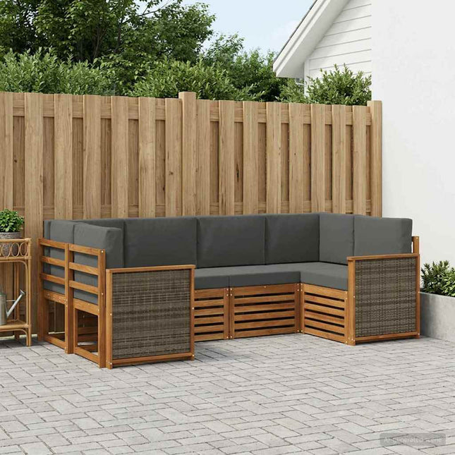 Sektionalsofa sæt med pude 5 pcs Naturlig og Antracit