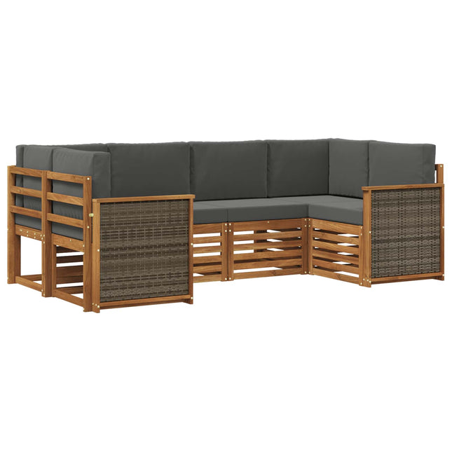 Sektionalsofa sæt med pude 5 pcs Naturlig og Antracit